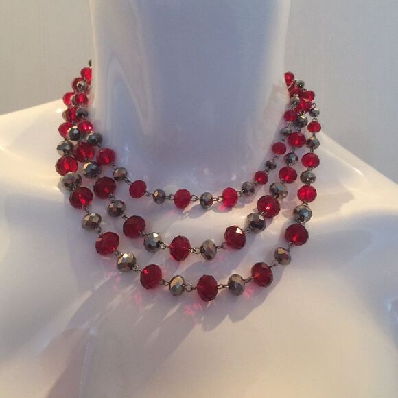White House Black Market Accessories - Red and silver necklace